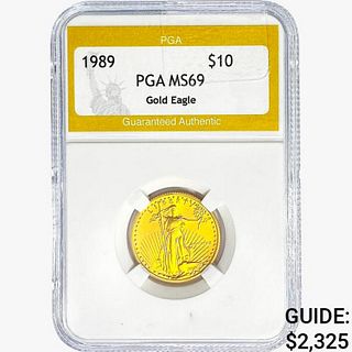 1989 $10 1/4oz. American Gold Eagle PGA MS69 