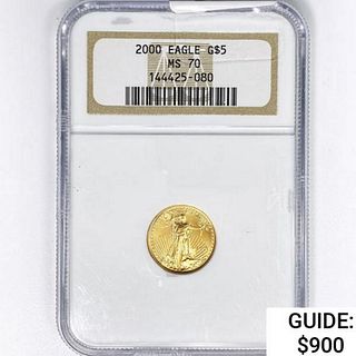 2000 US $5 1/10oz. Gold Eagle NGC MS70 