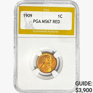 1909 Wheat Cent PGA MS67 RED