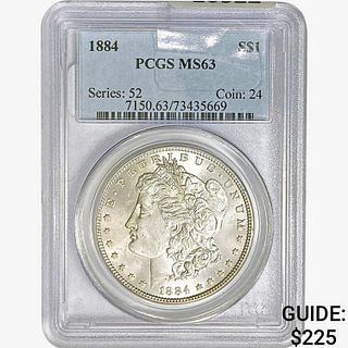 1884 Morgan Silver Dollar PCGS MS63 