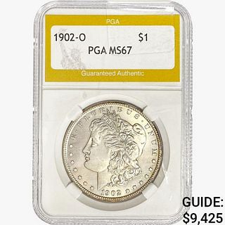 1902-O Morgan Silver Dollar PGA MS67 