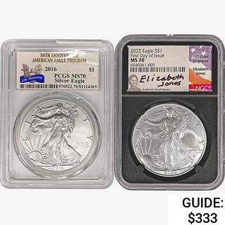 [2] Silver Eagle NGC/PCGS MS70 