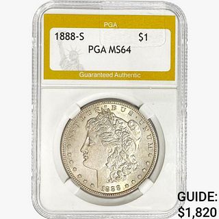 1888-S Morgan Silver Dollar PGA MS64 