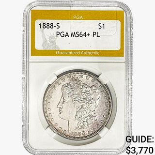 1888-S Morgan Silver Dollar PGA MS64+ PL