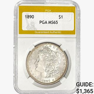 1890 Morgan Silver Dollar PGA MS65 