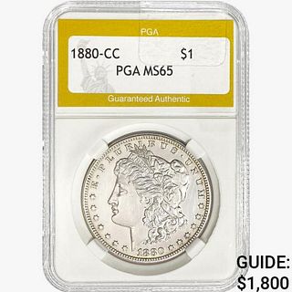 1880-CC Morgan Silver Dollar PGA MS65 