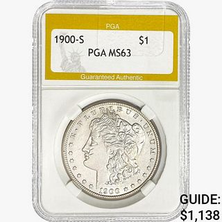 1900-S Morgan Silver Dollar PGA MS63 