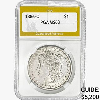 1886-O Morgan Silver Dollar PGA MS63 