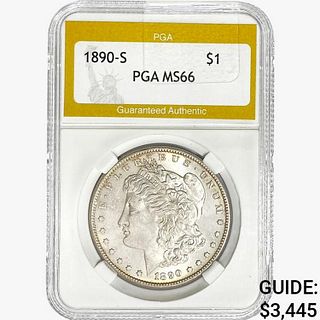 1890-S Morgan Silver Dollar PGA MS66 