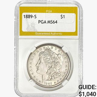 1889-S Morgan Silver Dollar PGA MS64 