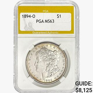 1894-O Morgan Silver Dollar PGA MS63 