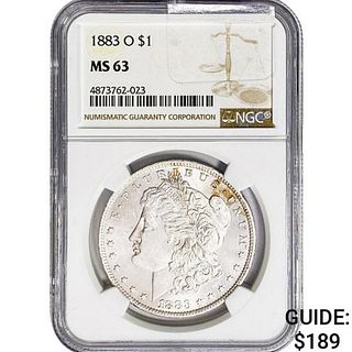 1883-O Morgan Silver Dollar NGC MS63 