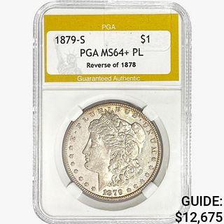 1879-S Morgan Silver Dollar PGA MS64+ PL REV 78