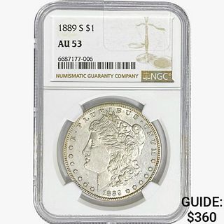 1889-S Morgan Silver Dollar NGC AU53 
