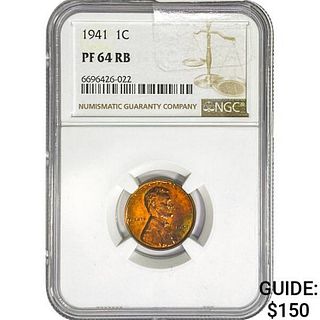 1941 Wheat Cent NGC PF64 RB
