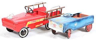 CHILD'S METAL PEDAL CARS TWO