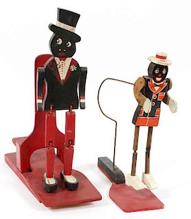 BLACK AMERICANA WOOD AND METAL DANCING TOYS TWO