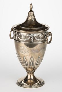 GORHAM NEOCLASSICAL-STYLE STERLING SILVER COVERED URN