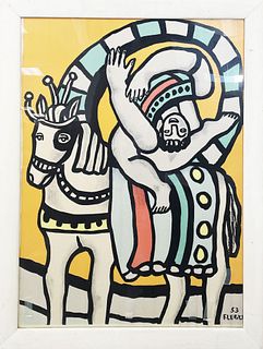 Fernard Leger (After) - The Acrobat with Horse by Fernand Leger silk scarf