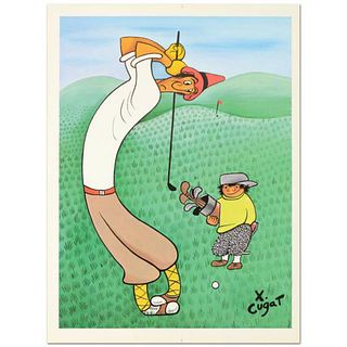 Xavier Cugat (1900-1990), "Skinny Golfer" Limited Edition Lithograph, Numbered and Plate Signed with Letter of Authenticity.