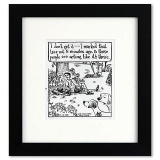 Bizarro, "Marked Tree" is a Framed Original Pen & Ink Drawing by Dan Piraro, Hand Signed with Letter of Authenticity.