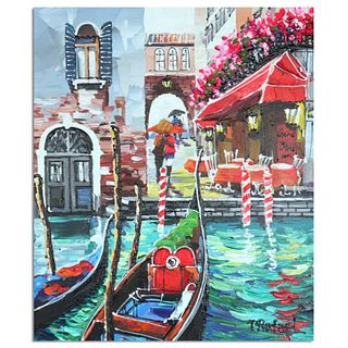 Yana Rafael "Oh, Venice!" Hand Signed Original Painting on Canvas with Letter of Authenticity.