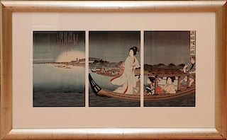 JAPANESE WOODBLOCK TRIPTYCH
