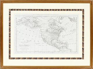 ENGRAVED MAP IN BLACK AND WHITE