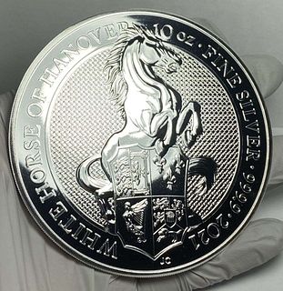 2021 Great Britain White Horse Of Hanover 10 ozt .9999 Silver 