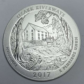2017-P ATB Missouri "Ozark Riverways" 5 ozt .999 Silver