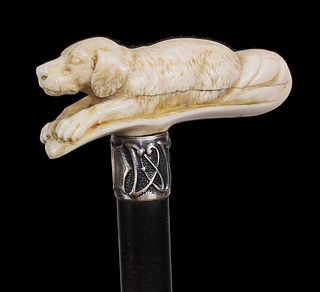 Walrus Ivory Dog Cane