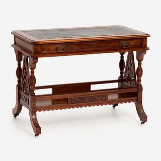  Walnut Library Table (19th c.)