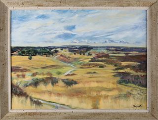 Betsy Ann Duval Oil on Board "Nantucket Moors Landscape"