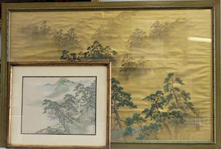 2 Antique Framed Asian Paintings On Silk