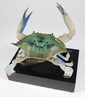 Signed Stewart Weyner Bronze Crab Sculpture, Limited Edition #46/50