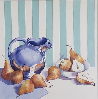 Katie Trinkle-Legge Watercolor Still Life Painting on Paper "Pears"