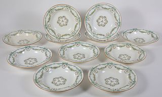Set of Eleven Antique Minton's Porcelain Soup Bowls