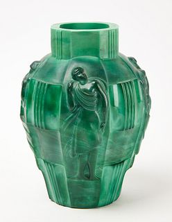 Art Deco Malachite Vase