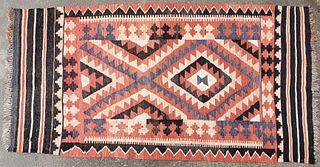 Vintage Tribal Kilim Flatweave Scatter Rug Carpet