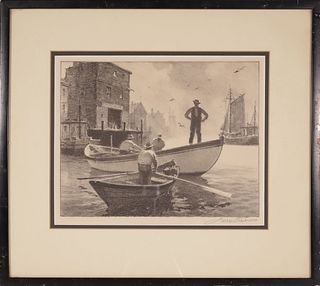 Gordon Hope Grant Print "Fisherman In the Harbor"