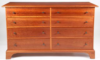 Stephen Swift Cherry and Ash Side by Side Eight Drawer Chest
