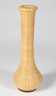 Michael Kane Nantucket Basket Weave Bud Vase, circa 1991