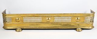 Pierced Brass Fireplace Fender, 19th Century