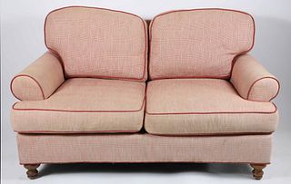 Petite Upholstered Four Cushion Love Seat