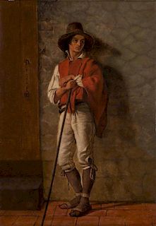 THOMAS HICKS, (American, 1823-1890), Peasant