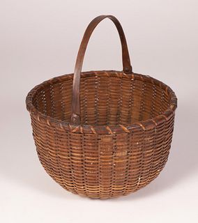 Early Woven Open Swing Handle Nantucket Basket, mid 19th Century