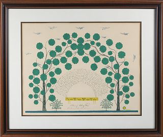 Watercolor "A Bower of Mulberry Trees" Family Tree