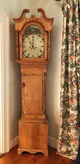 Antique English Pine Grandfather's Clock