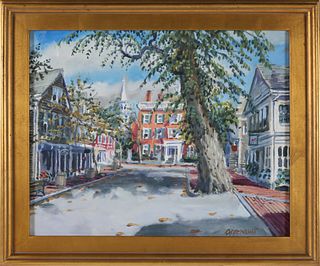 Paul Arsenault Oil on Canvas "Center Street Nantucket"