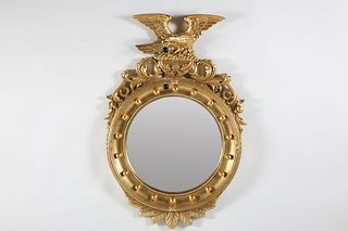 Federal Style Gilt Convex Mirror, Contemporary